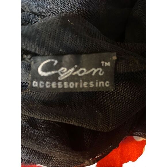 Cejon women’s black floral embellished Beaded sheer scarf, 0/S - Picture 4 of 4